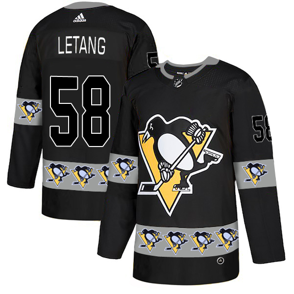 2019 Men Pittsburgh Penguins #58 Letang black Adidas NHL jerseys